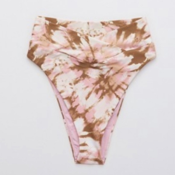 Aerie Wide Strap Scoop Bikini Top and High Cut Cheeky Bikini Bottom - Picture 2 of 2